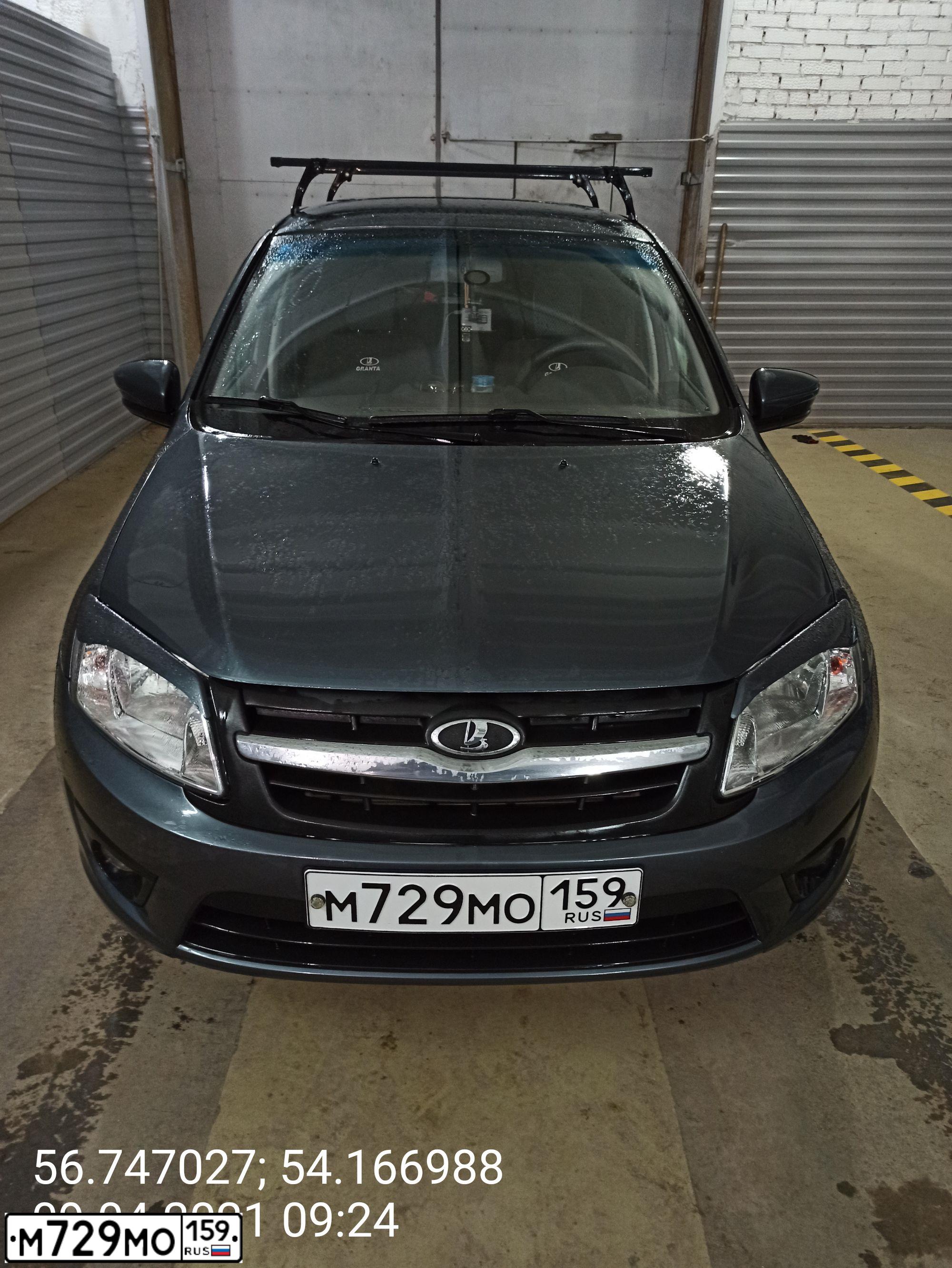 Фото автомобиля LADA 2191 GRANTA, 2015 — госномер К888ЕМ159. Цвет: серебристо-темно-серый