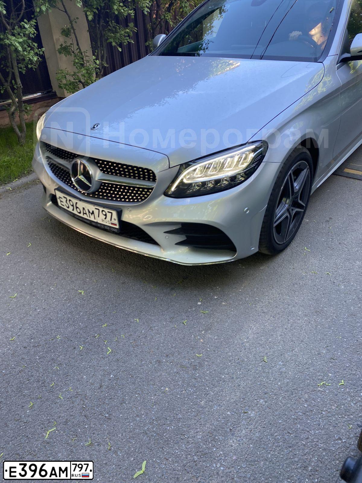 Фото автомобиля MERCEDES C-KLASSE, 2019 — госномер Е396АМ797. Цвет: Серебристый