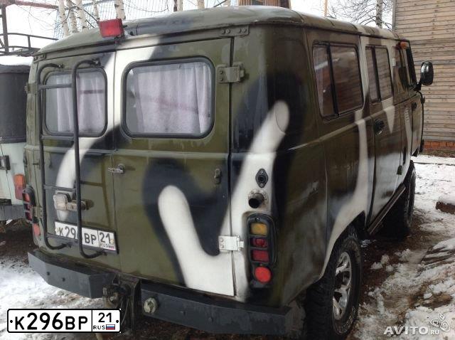 Фото автомобиля UAZ 3962, 2006 — госномер К296ВР21. Цвет: ЗАЩИТНЫЙ