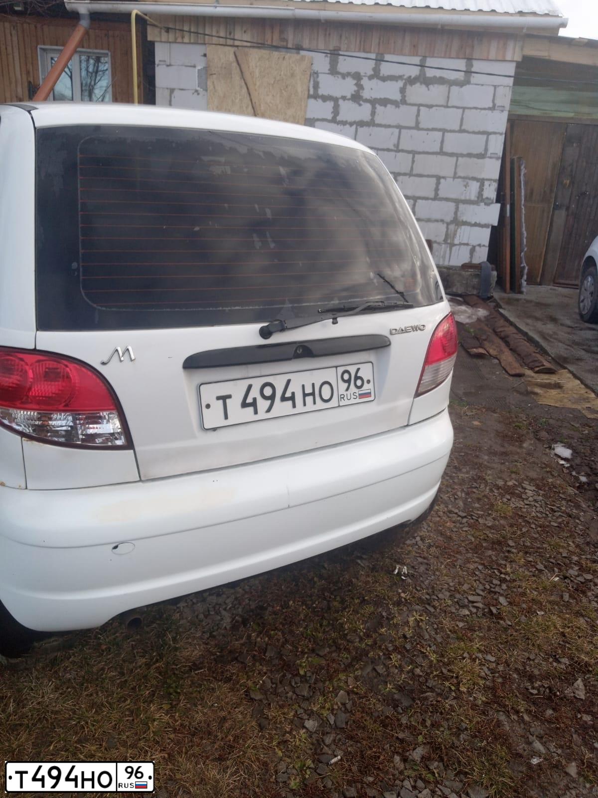 Фото автомобиля DAEWOO MATIZ, 2011 — госномер Т494НО96. Цвет: Белый