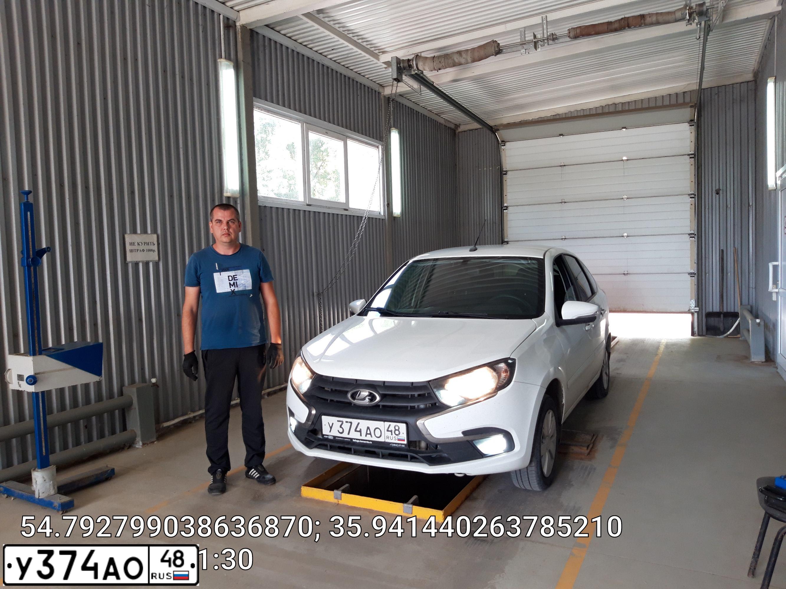 Фото автомобиля LADA 2191 GRANTA, 2020 — госномер С857ЕС40. Цвет: Белый