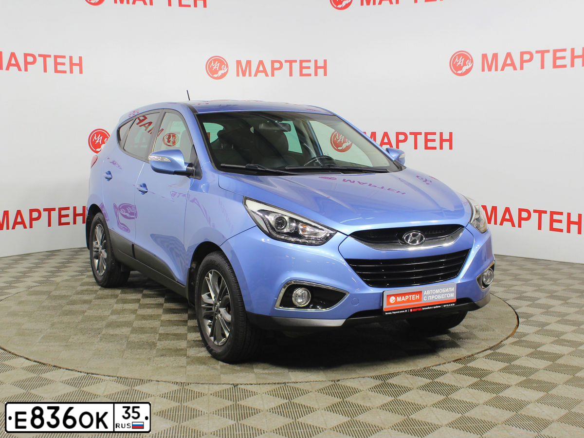 Фото автомобиля HYUNDAI IX35, 2014 — госномер Р490СА29. Цвет: голубой