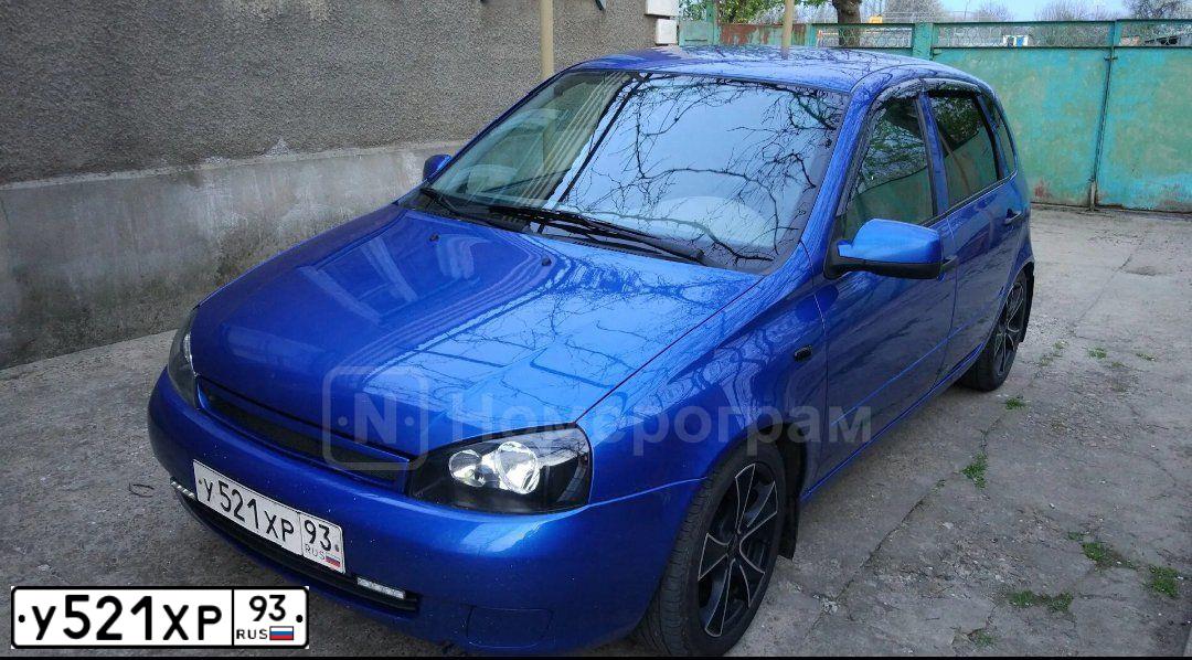 Фото автомобиля LADA 1119 KALINA, 2009 — госномер У521ХР93. Цвет: ЯРКО-СИНИЙ