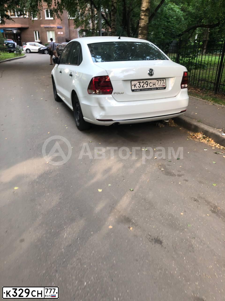 Фото автомобиля VOLKSWAGEN POLO, 2016 — госномер К329СН777. Цвет: БЕЛЫЙ