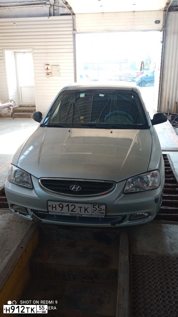Фото автомобиля TAGAZ ACCENT, 2008 — госномер Н912ТК55. Цвет: серебристый