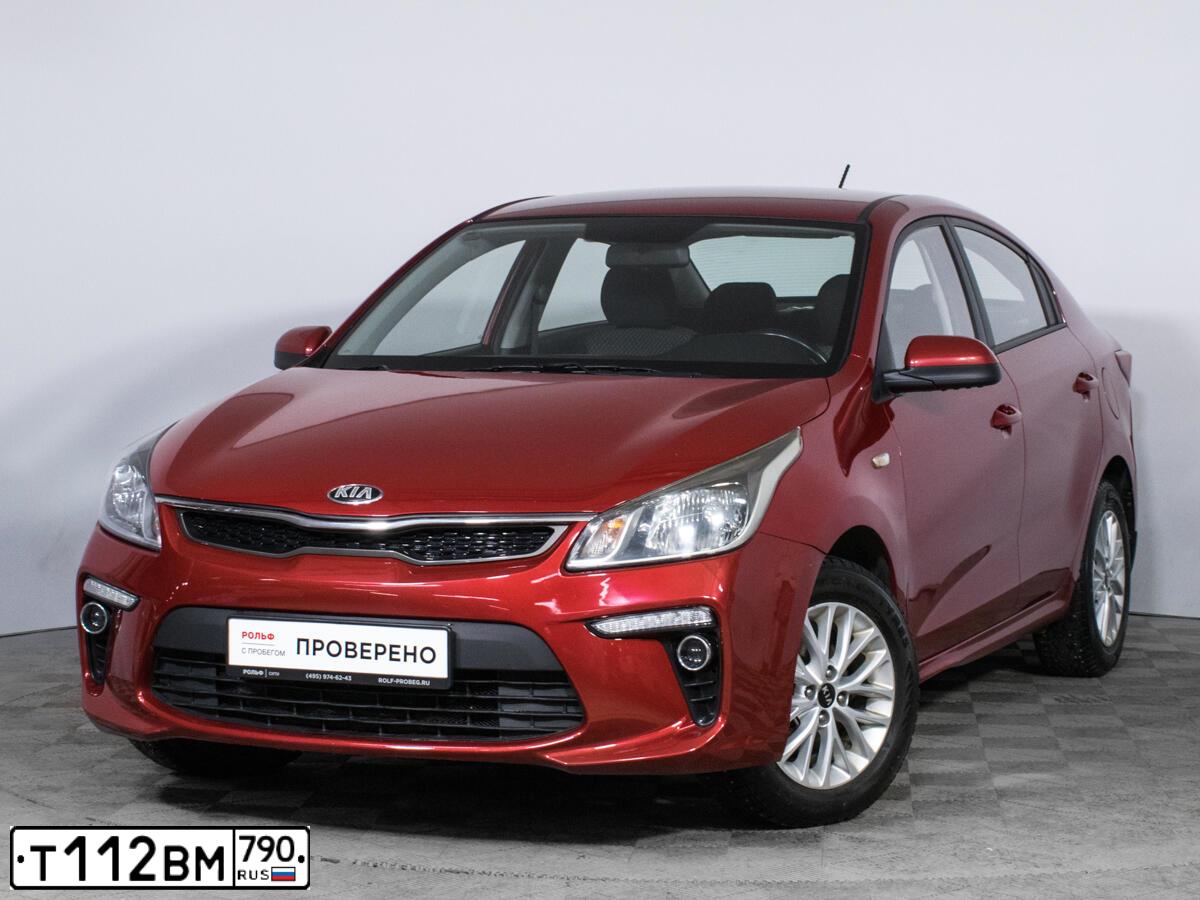 Фото автомобиля KIA RIO, 2019 — госномер Т112ВМ790. Цвет: Красный