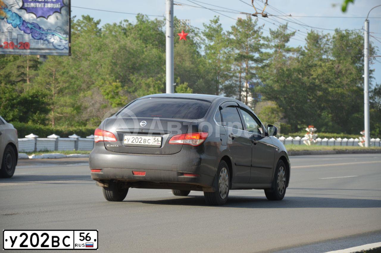 Фото автомобиля NISSAN ALMERA AVTOVAZ, 2014 — госномер У202ВС56. Цвет: ЧЕРНЫЙ