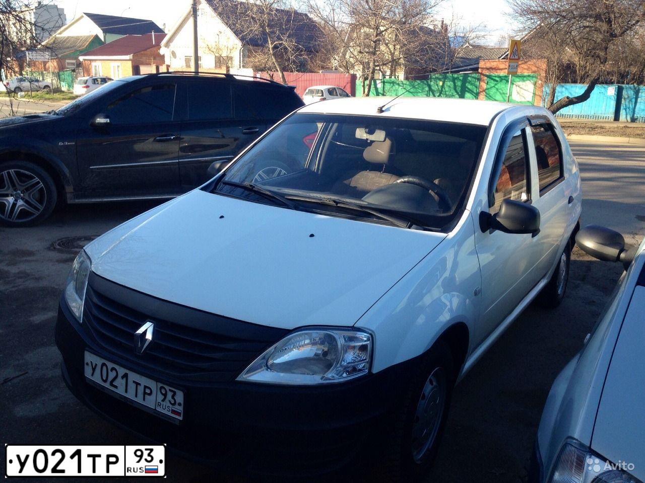Фото автомобиля RENAULT LOGAN, 2010 — госномер У021ТР93. Цвет: Белый