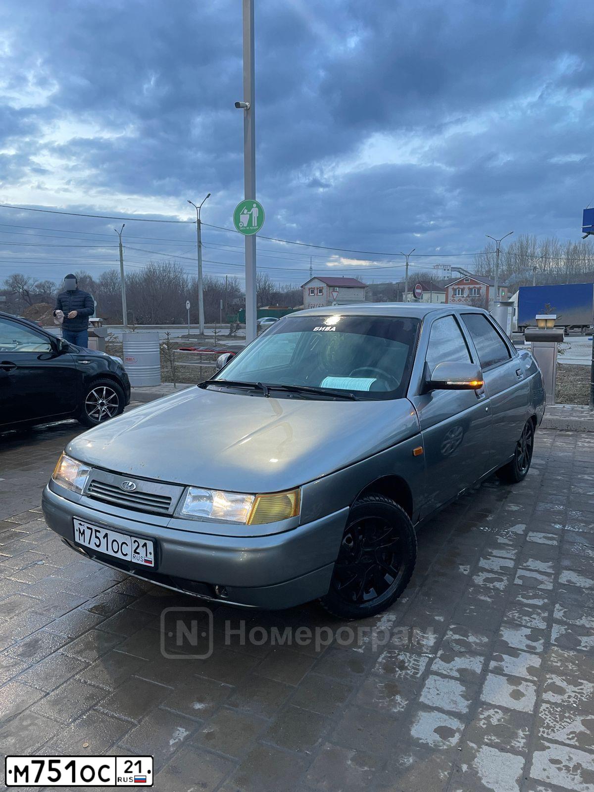 Фото автомобиля LADA 2110, 2006 — госномер М751ОС21. Цвет: средний серо-зеленый металлик
