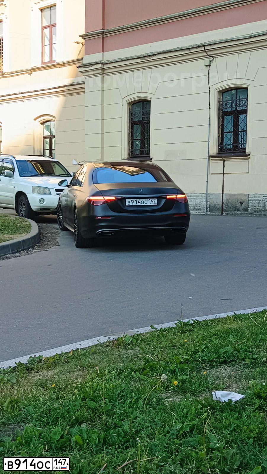 Фото автомобиля MERCEDES-BENZ S 350 D 4MATIC, 2020 — госномер В914ОС147. Цвет: ЧЕРНЫЙ