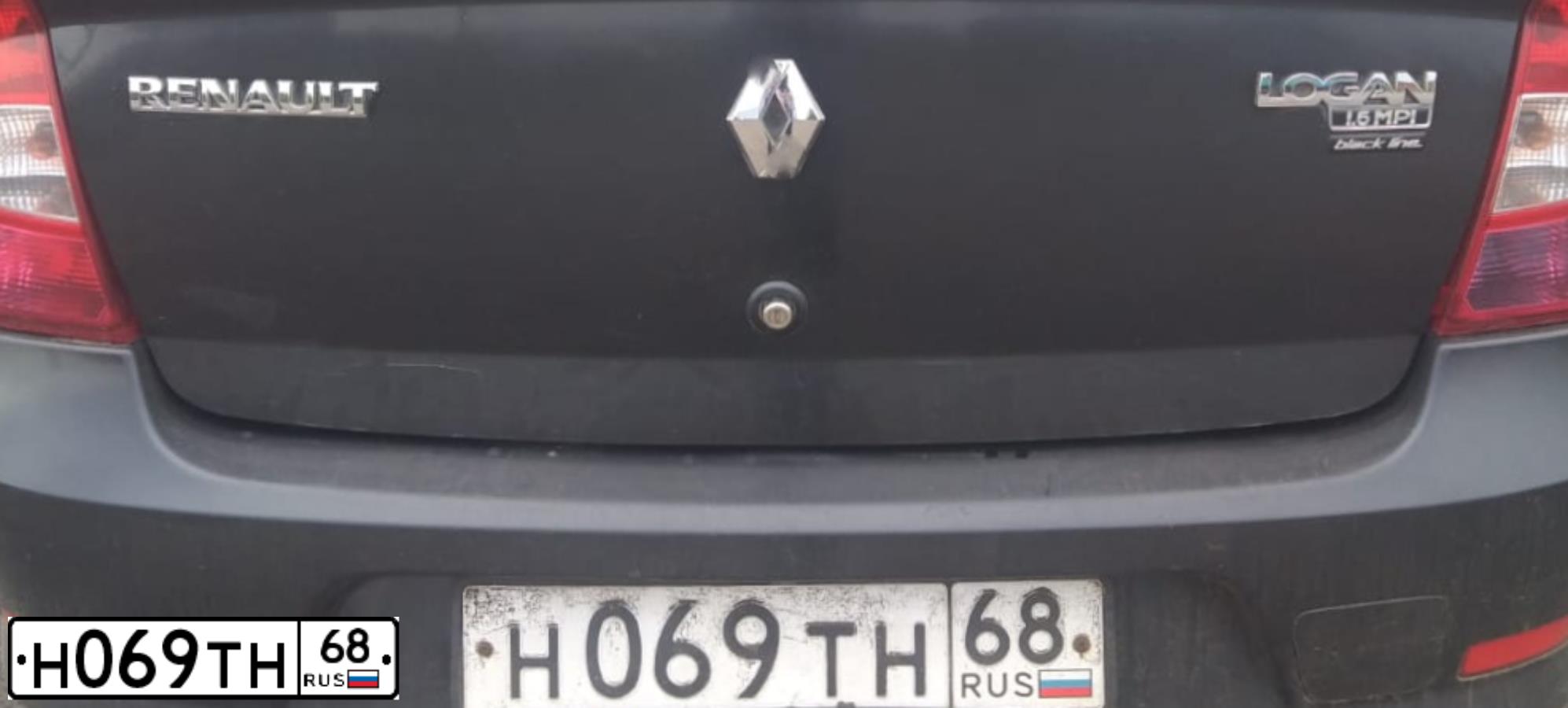 Фото автомобиля RENAULT LOGAN, 2010 — госномер Н069ТН68. Цвет: ЧЕРНЫЙ