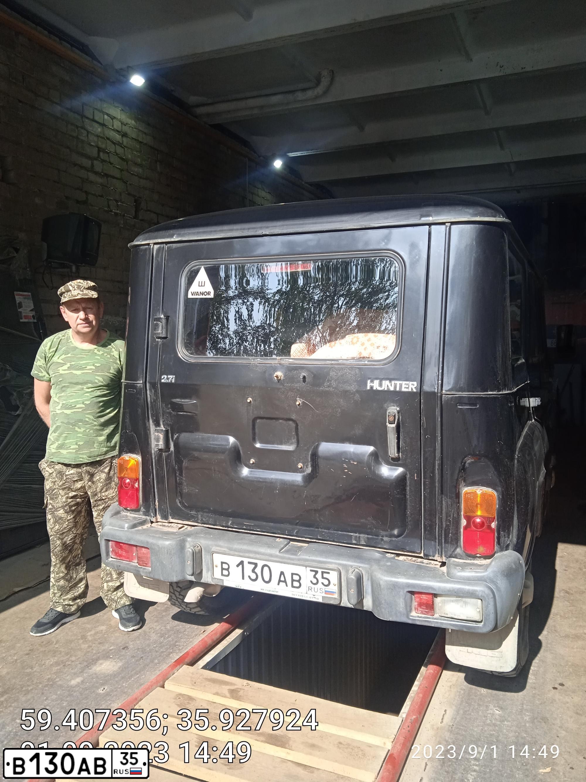 Фото автомобиля UAZ 3151 / HUNTER, 2009 — госномер А158СТ35. Цвет: АВАНТЮРИН МЕТАЛЛИК