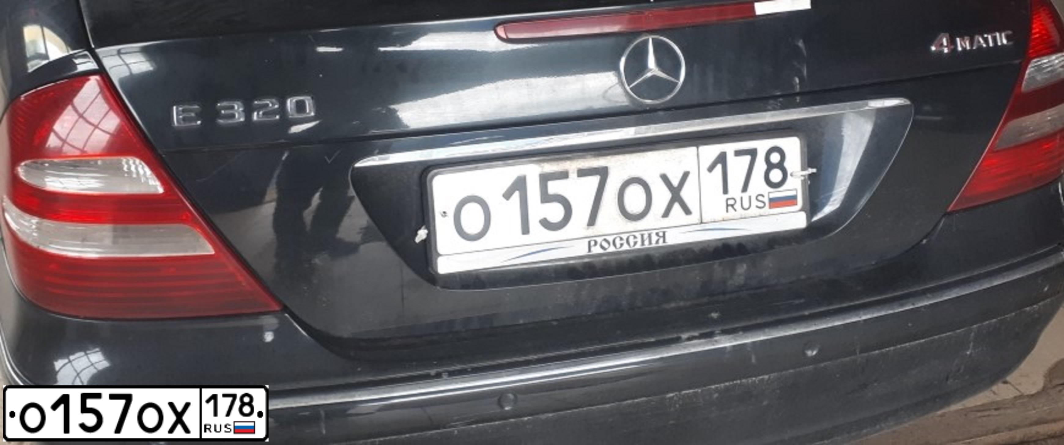 Фото автомобиля MERCEDES E-KLASSE, 2003 — госномер О189КО78. Цвет: ТЕМНО-ЗЕЛЕНЫЙ