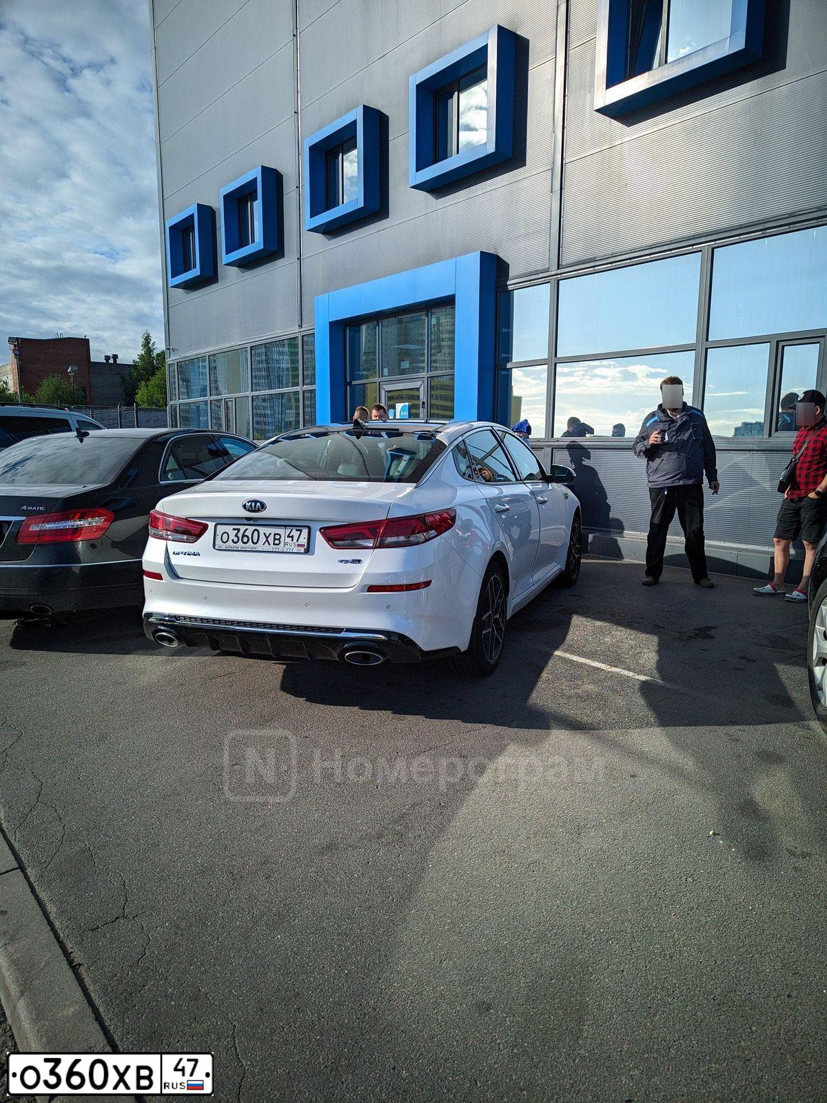 Фото автомобиля KIA MAGENTIS / OPTIMA, 2019 — госномер О360ХВ47. Цвет: БЕЛЫЙ