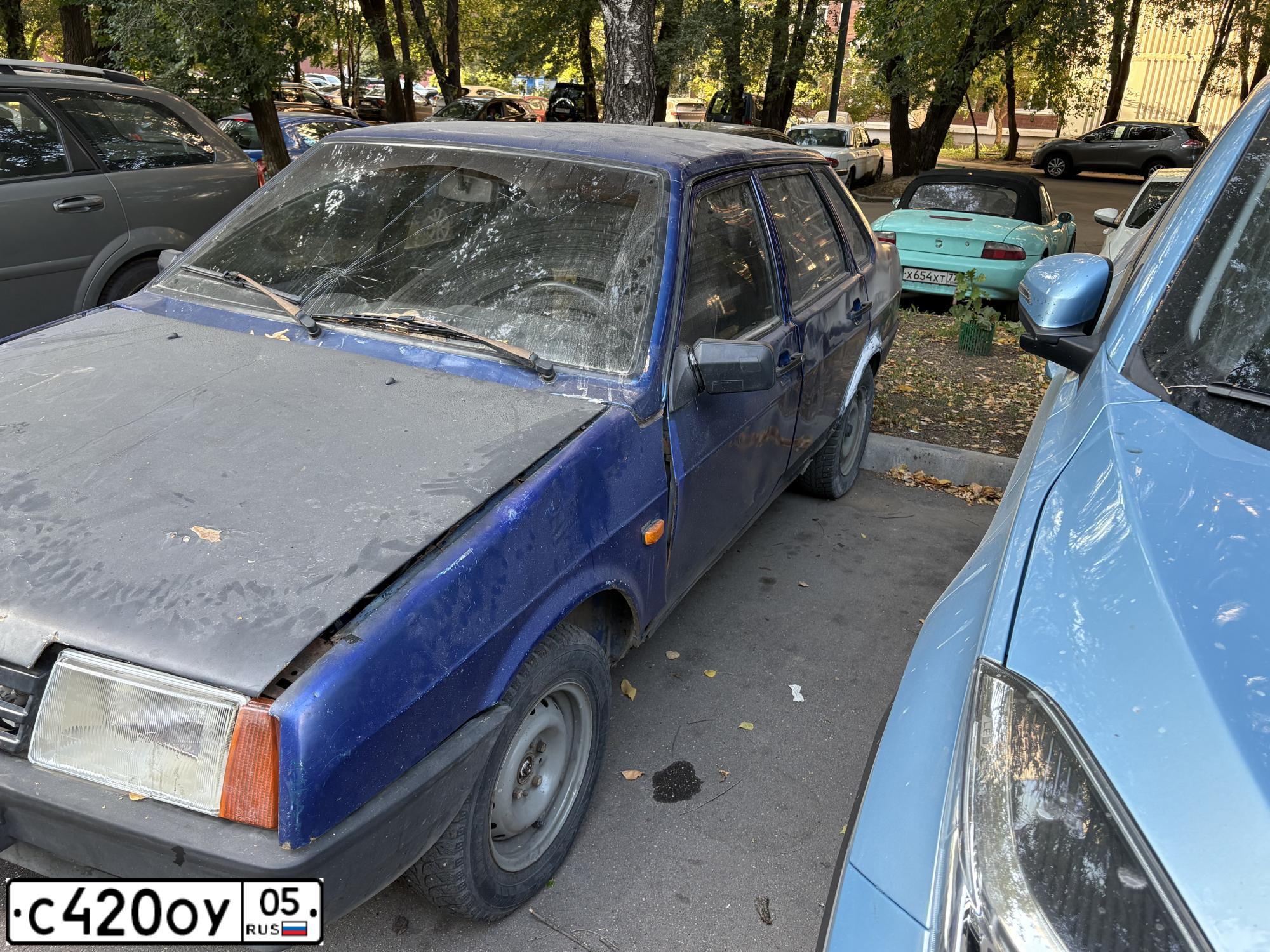 Фото автомобиля LADA 2109 SAMARA, 1996 — госномер С420ОУ05. Цвет: синий