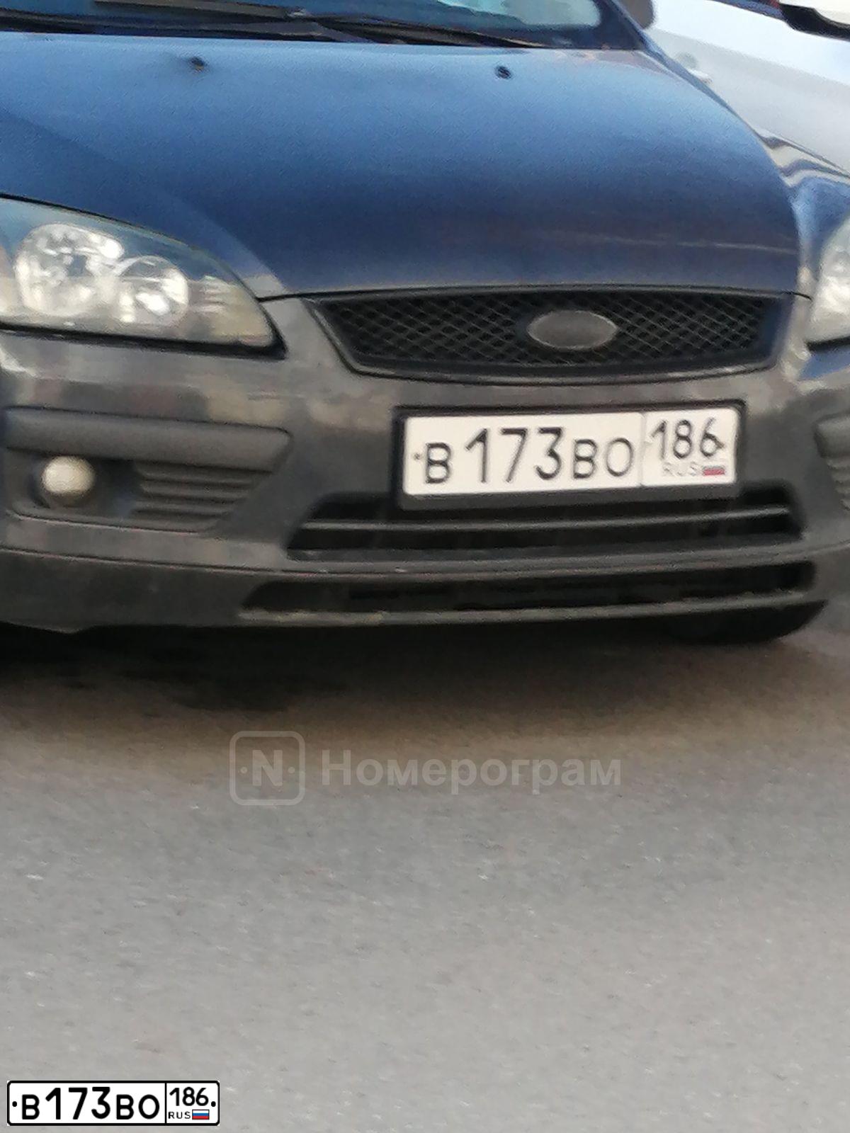 Фото автомобиля FORD FOCUS, 2006 — госномер В173ВО186. Цвет: ТЕМНО-СЕРЫЙ