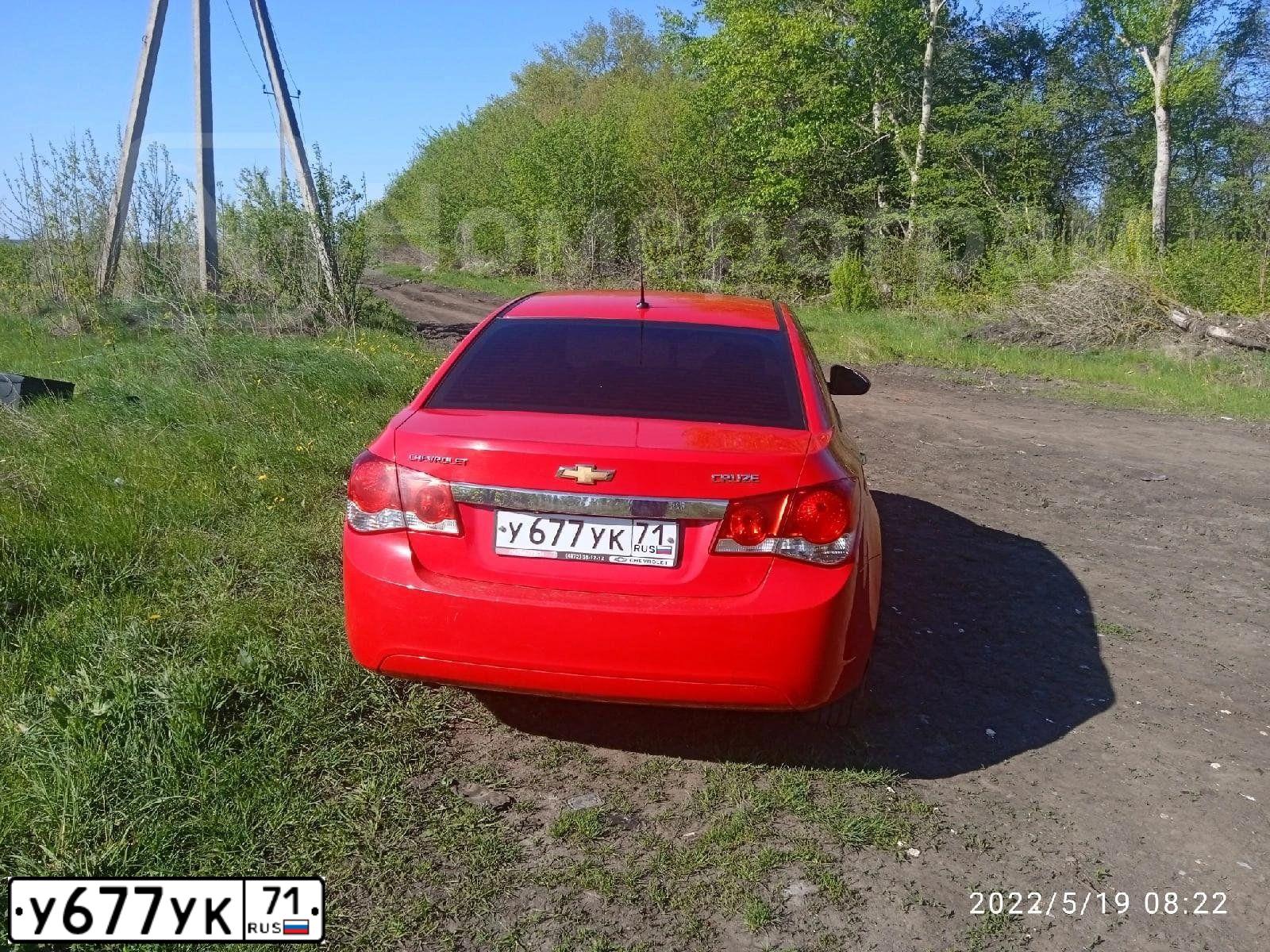 Фото автомобиля CHEVROLET CRUZE, 2012 — госномер У677УК71. Цвет: Красный