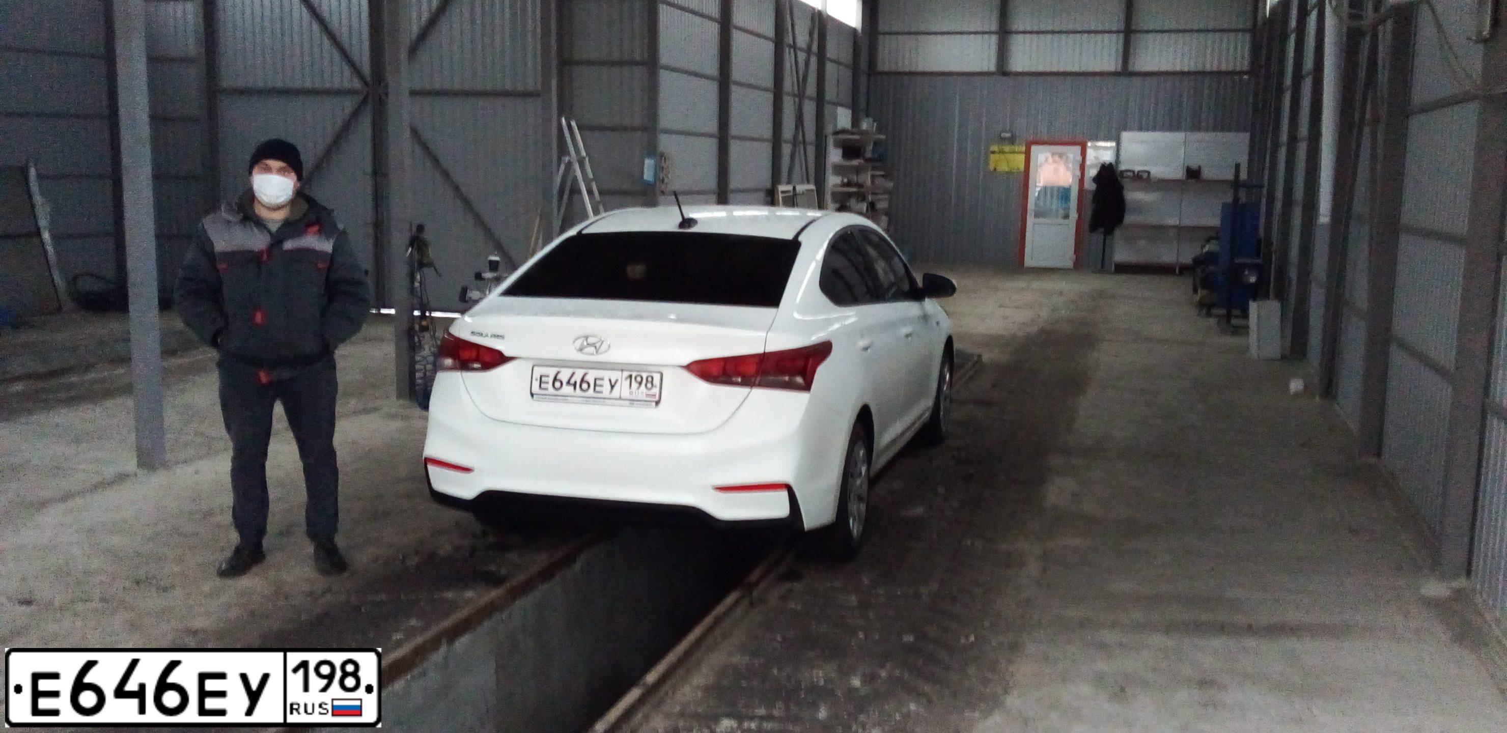 Фото автомобиля HYUNDAI SOLARIS, 2019 — госномер С588РТ193. Цвет: Белый