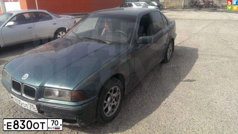 Фото автомобиля BMW SERIE 3, 1994 — госномер Е830ОТ70. Цвет: ЗЕЛЕНЫЙ