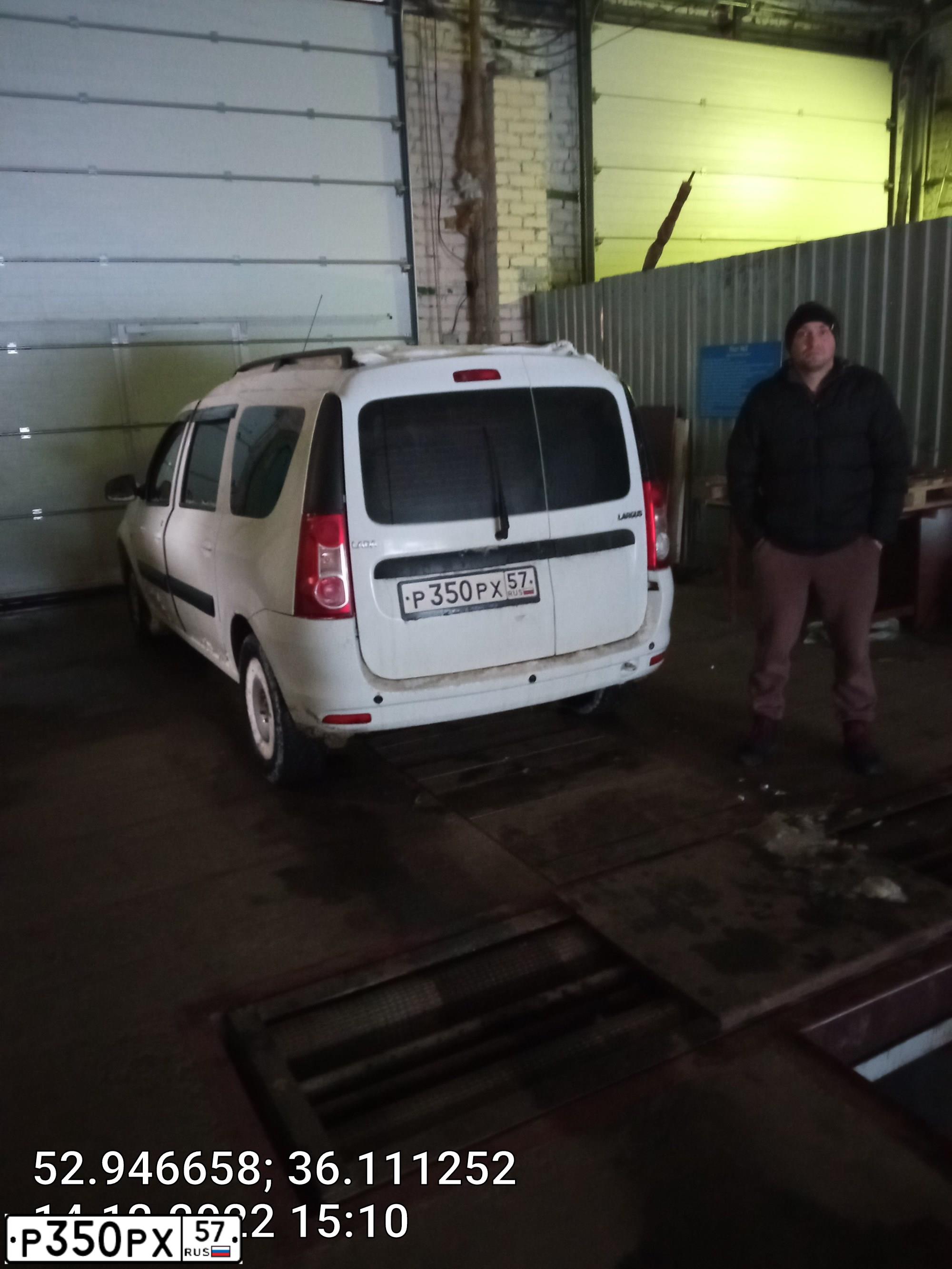 Фото автомобиля LADA LARGUS, 2016 — госномер В696СА57. Цвет: Белый
