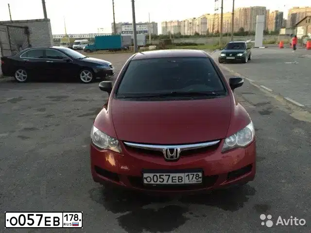 Фото автомобиля HONDA CIVIC, 2007 — госномер О399ОУ48. Цвет: ТЕМНО-КРАСНЫЙ