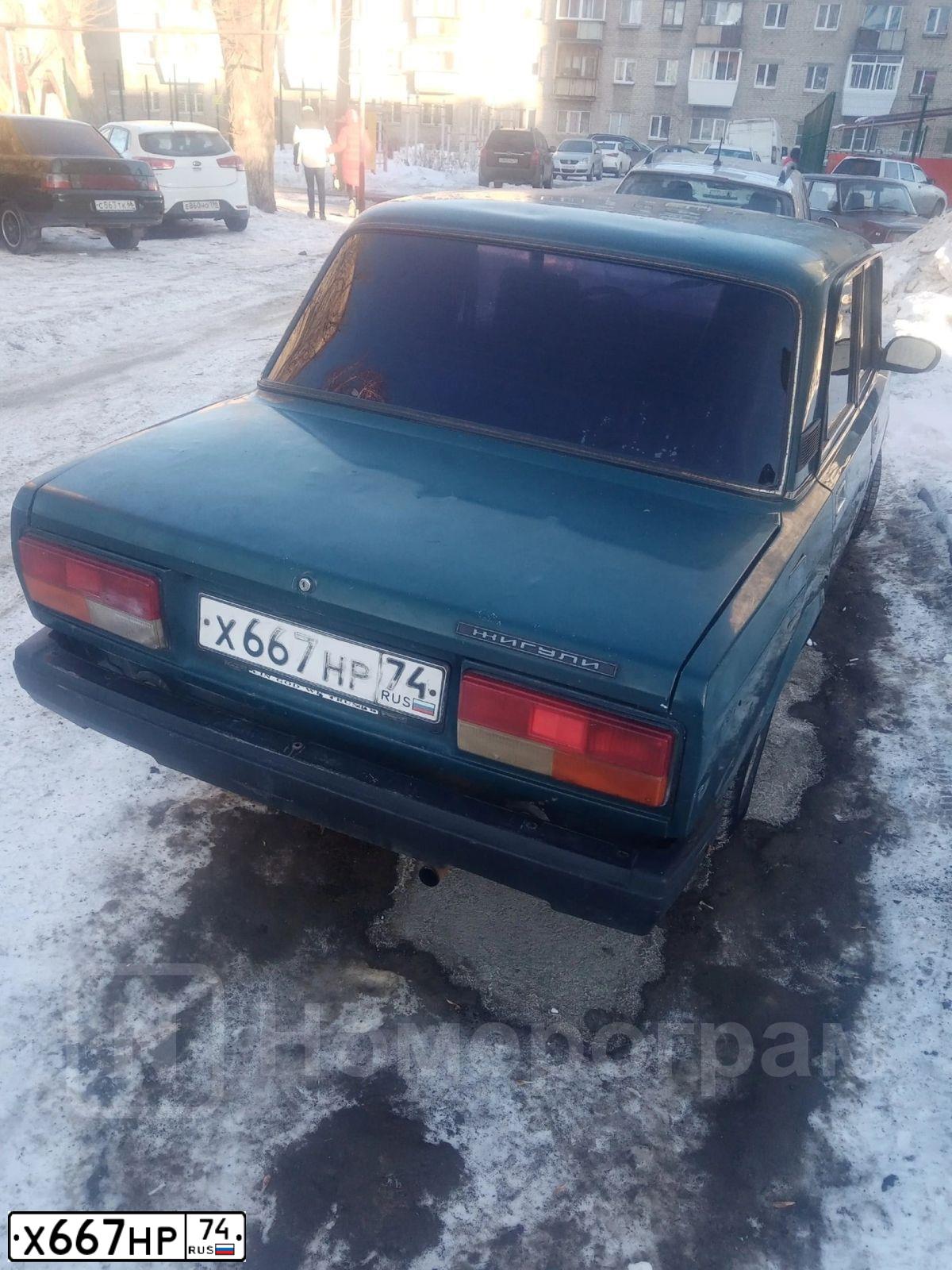 Фото автомобиля LADA 2107, 2002 — госномер Х667НР74. Цвет: ЛИАНА