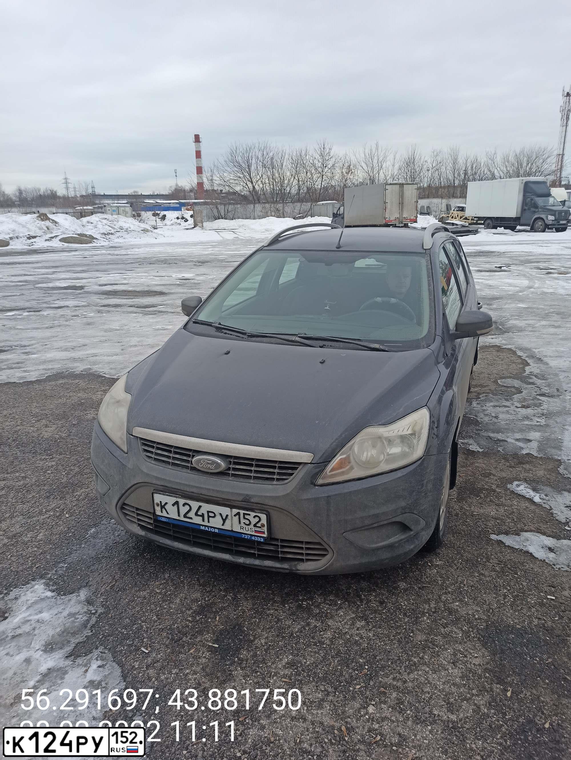 Фото автомобиля FORD FOCUS, 2008 — госномер К124РУ152. Цвет: ТЕМНО-СЕРЫЙ