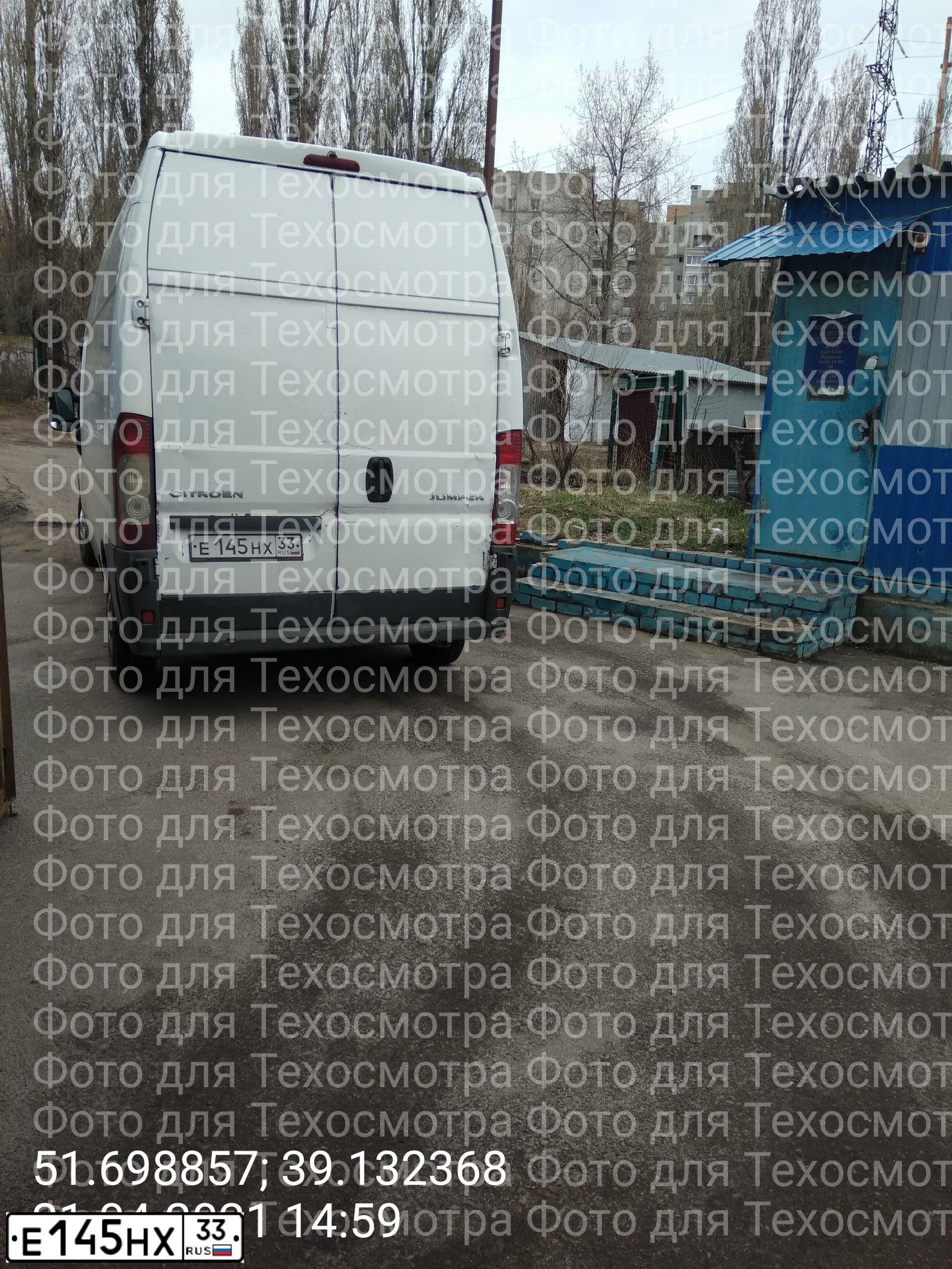Фото автомобиля CITROEN JUMPER, 2012 — госномер Т091ЕК136. Цвет: Белый
