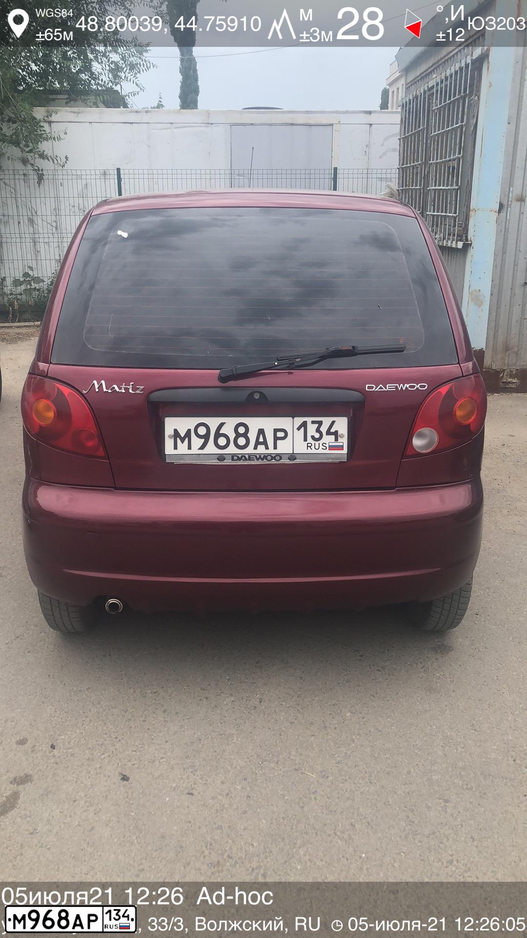 Фото автомобиля DAEWOO MATIZ, 2010 — госномер М968АР134. Цвет: СПЕЛАЯ ВИШНЯ