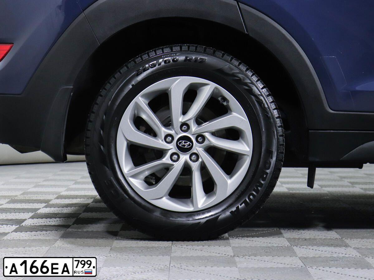 Фото автомобиля HYUNDAI TUCSON, 2018 — госномер А166ЕА799. Цвет: синий