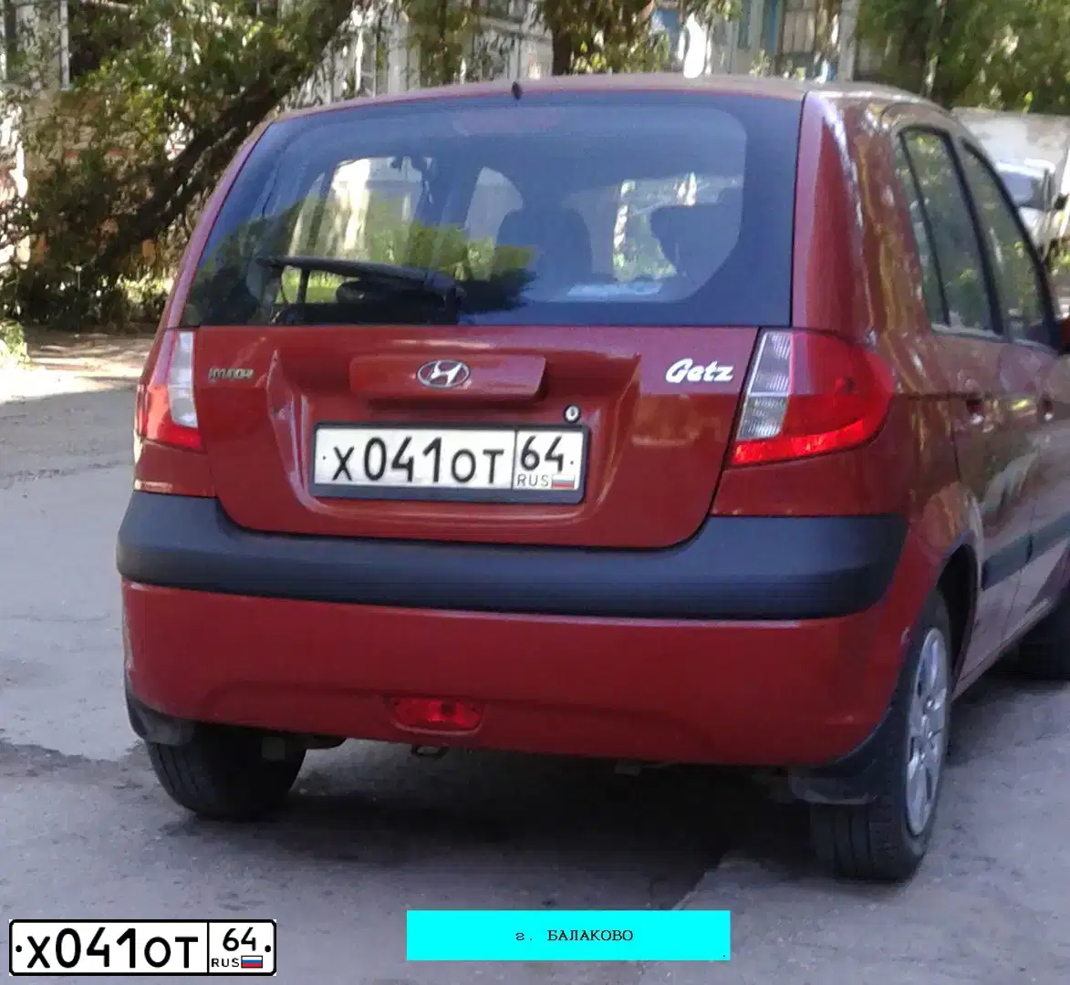 Фото автомобиля HYUNDAI GETZ, 2006 — госномер С100СА152. Цвет: Красный