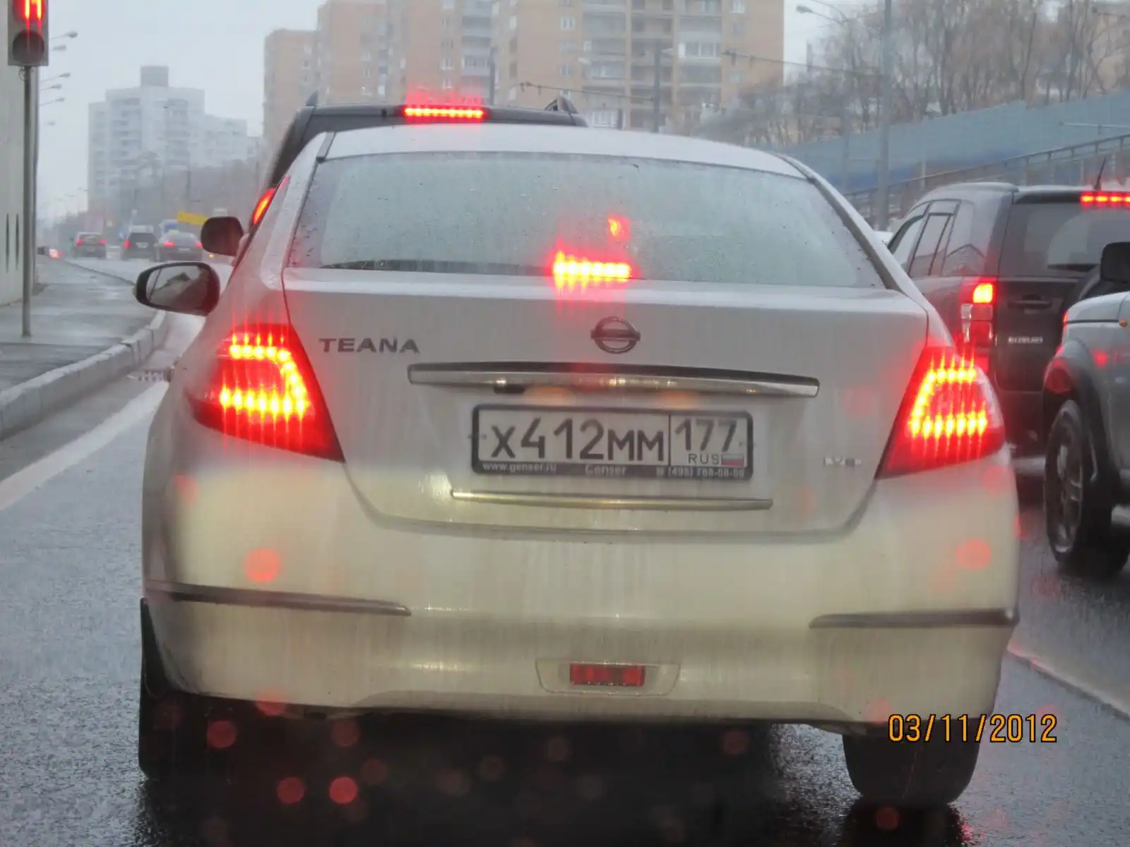 Фото автомобиля NISSAN TEANA, 2012 — госномер К494ВА977. Цвет: Белый