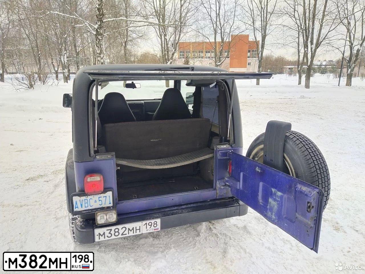 Фото автомобиля JEEP WRANGLER, 2002 — госномер Р006ОК98. Цвет: Темно-синий