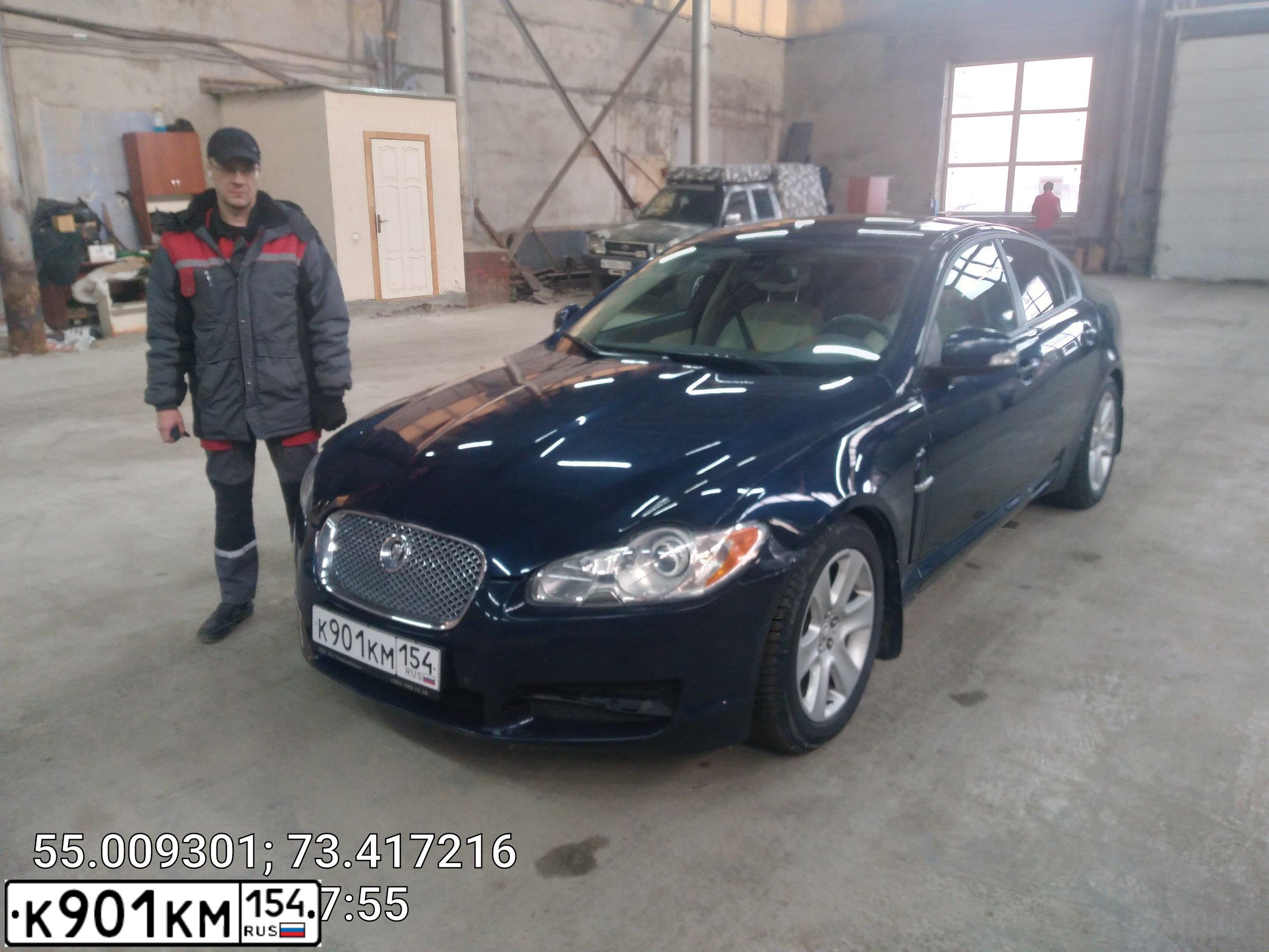 Фото автомобиля JAGUAR XF-SERIE, 2008 — госномер А380КК155. Цвет: ТЕМНО СИНИЙ