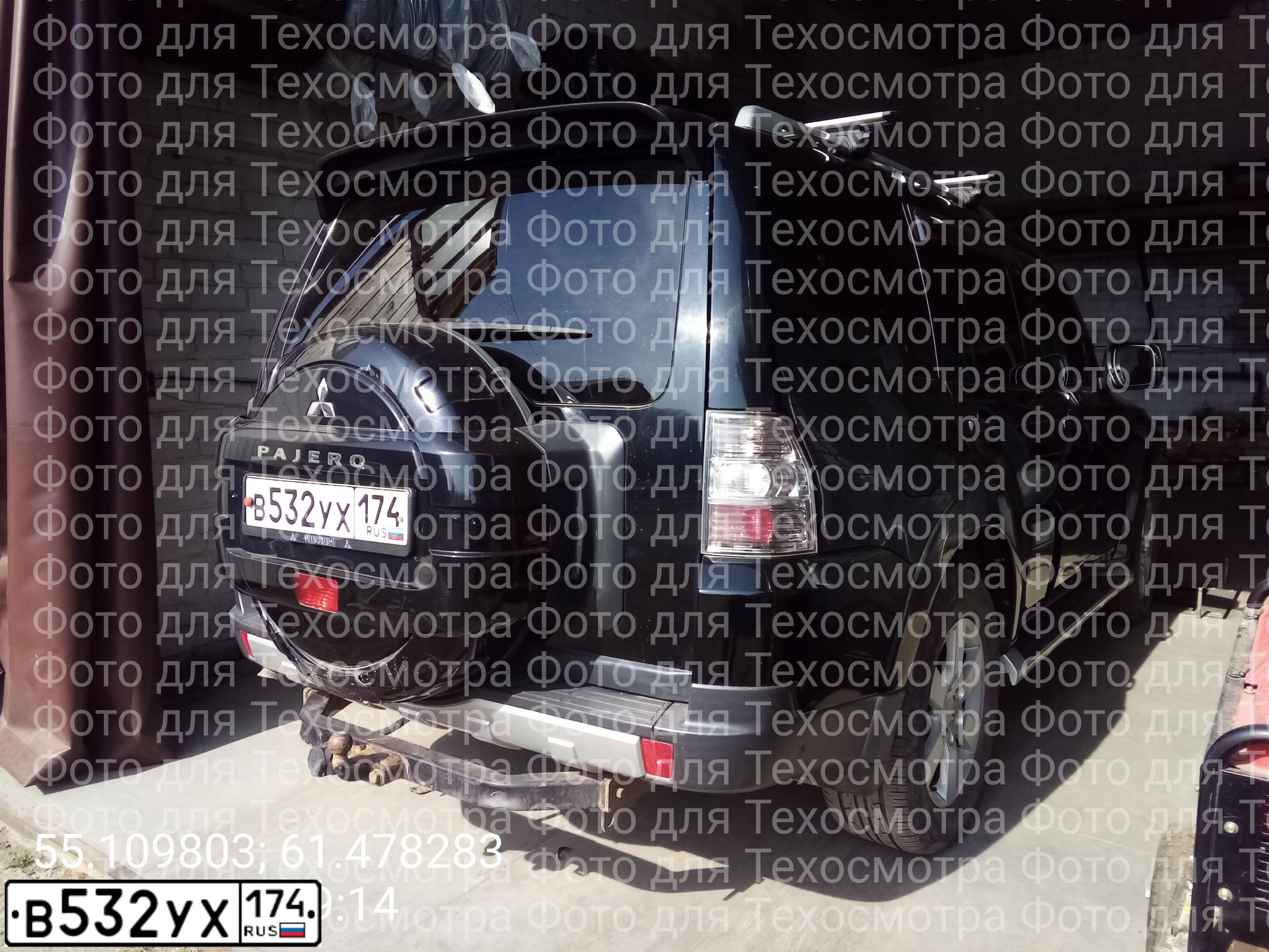 Фото автомобиля MITSUBISHI PAJERO, 2008 — госномер Е848НК45. Цвет: ЧЕРНЫЙ