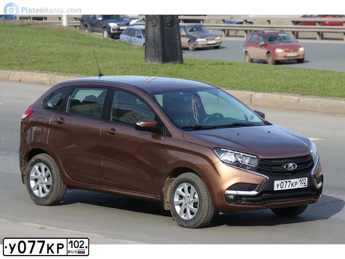 Фото автомобиля LADA XRAY, 2017 — госномер У077КР102. Цвет: СВЕТЛО-КОРИЧНЕВЫЙ
