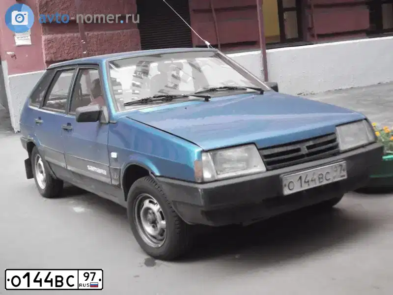 Фото автомобиля LADA 2109 SAMARA, 1999 — госномер О144ВС97. Цвет: СИНИЙ