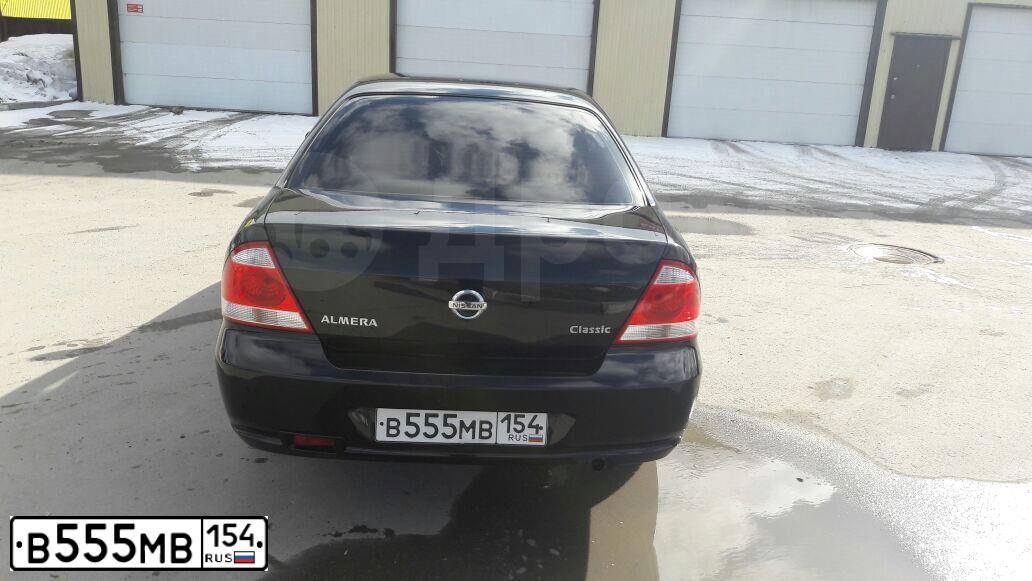 Фото автомобиля NISSAN ALMERA, 2010 — госномер В555МВ154. Цвет: ЧЕРНЫЙ