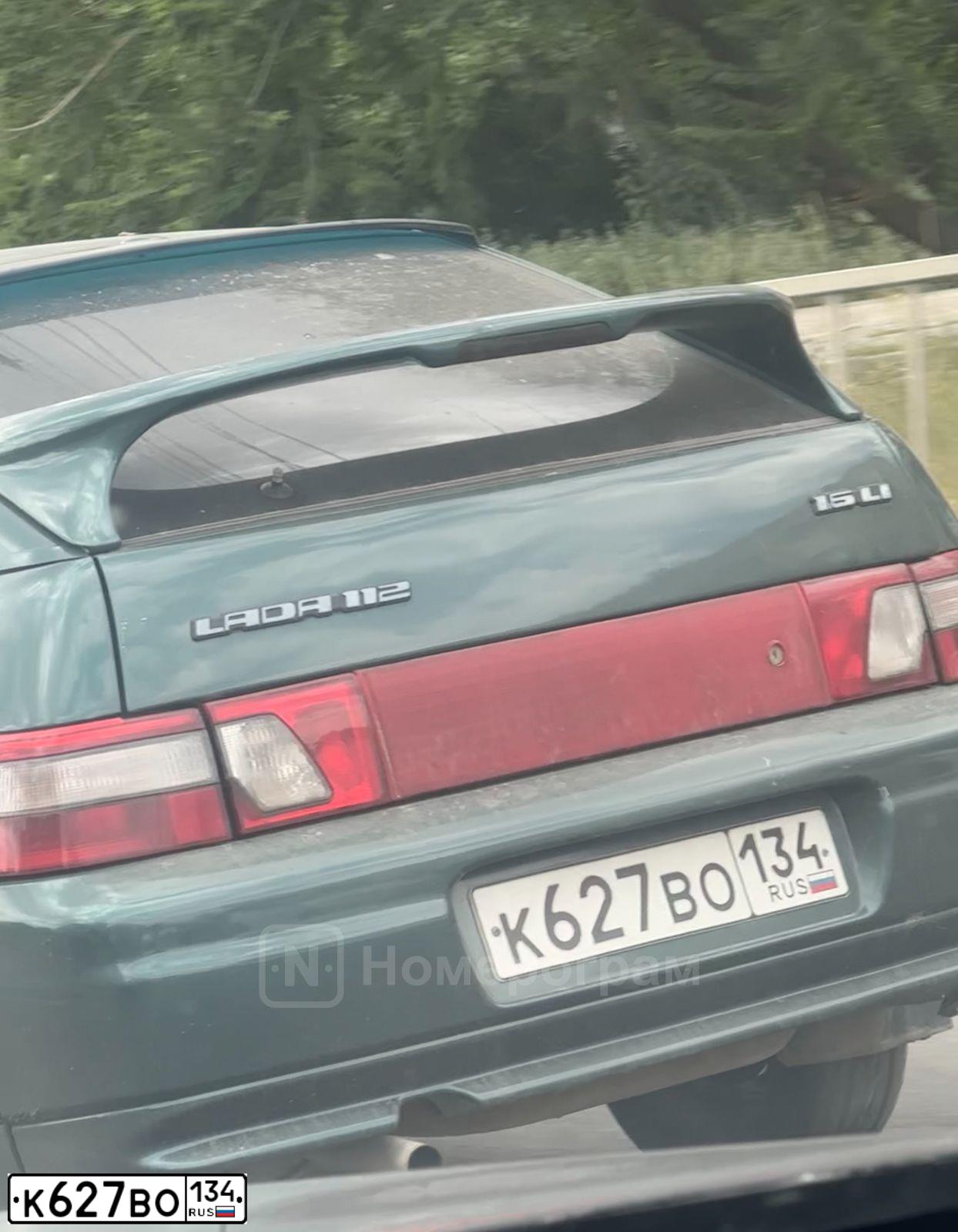 Фото автомобиля LADA 2112 LADA, 2007 — госномер К627ВО134. Цвет: ЗЕЛЕНЫЙ