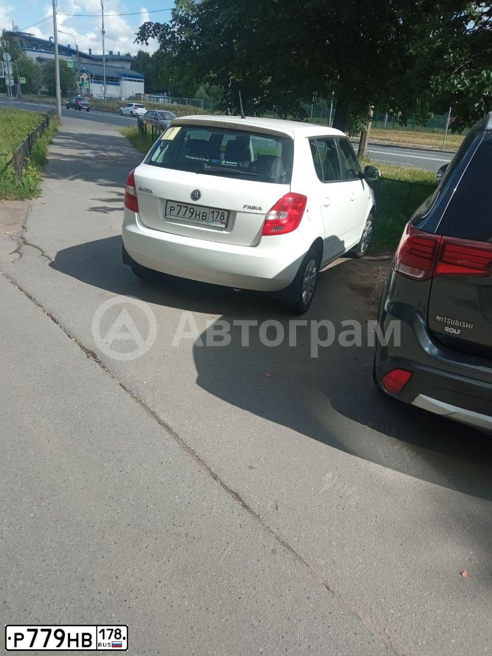 Фото автомобиля SKODA FABIA, 2014 — госномер Р779НВ178. Цвет: Белый