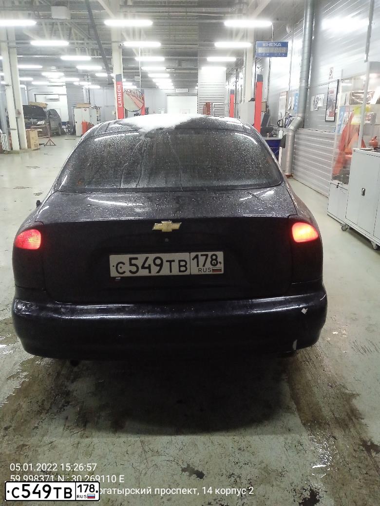 Фото автомобиля ШЕВРОЛЕ ЛАНОС, 2006 — госномер В123ТО69. Цвет: черный