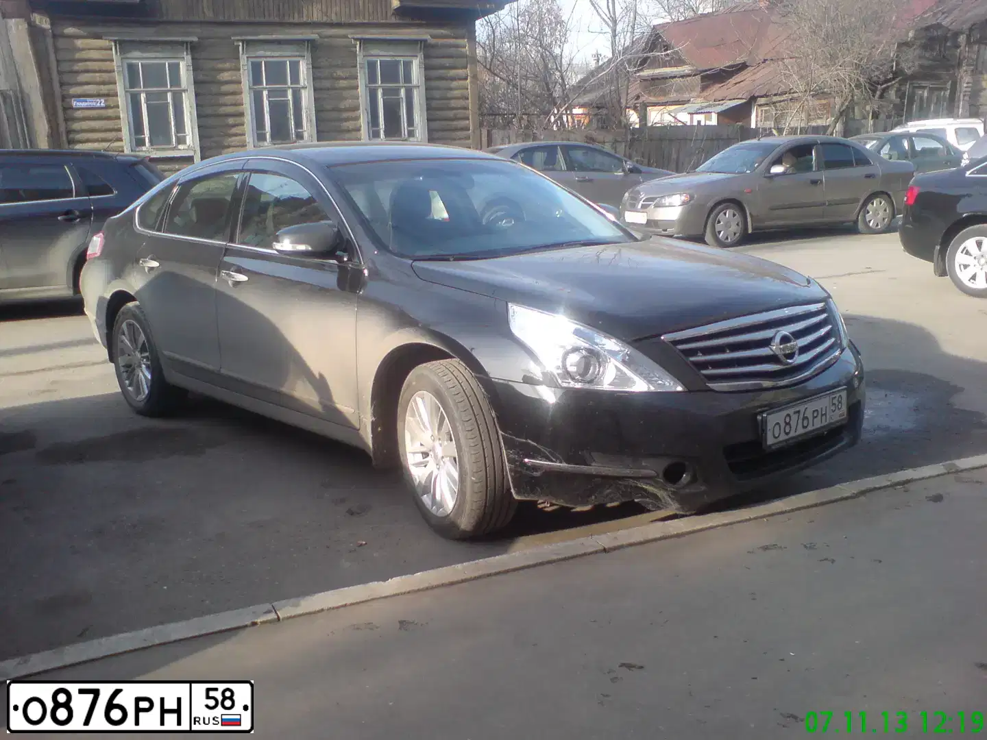 Фото автомобиля NISSAN TEANA, 2012 — госномер О876РН58. Цвет: ЧЕРНЫЙ