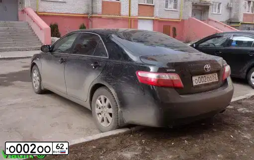 Фото автомобиля TOYOTA CAMRY, 2006 — госномер О002ОО62. Цвет: ЧЕРНЫЙ