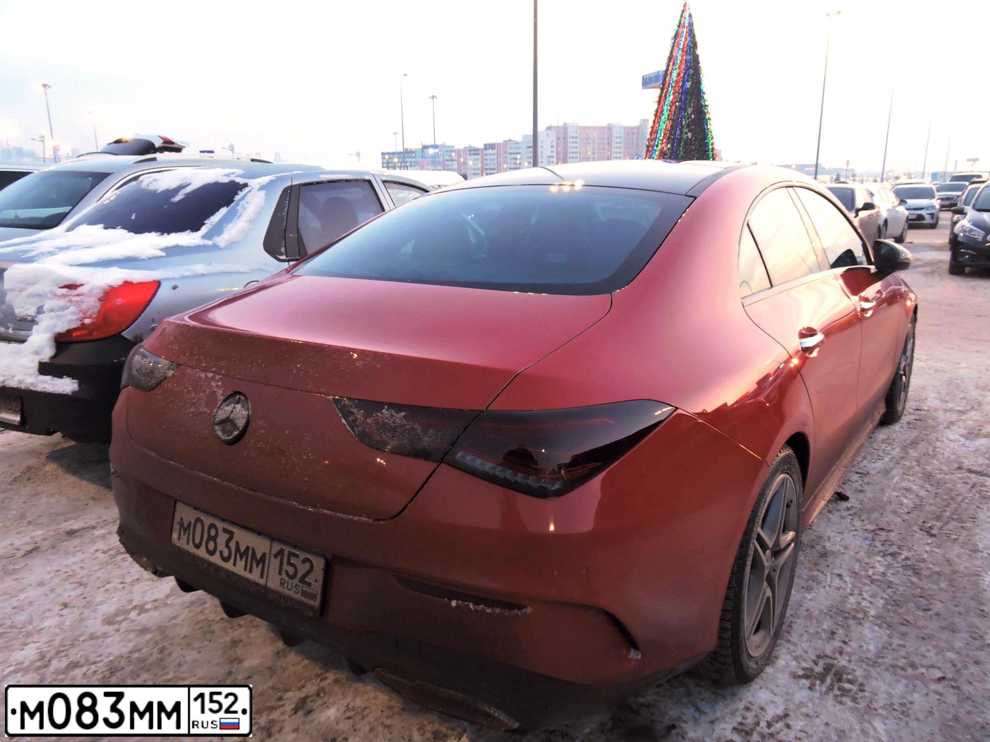 Фото автомобиля MERCEDES CLA-KLASSE, 2019 — госномер М083ММ152. Цвет: КРАСНЫЙ