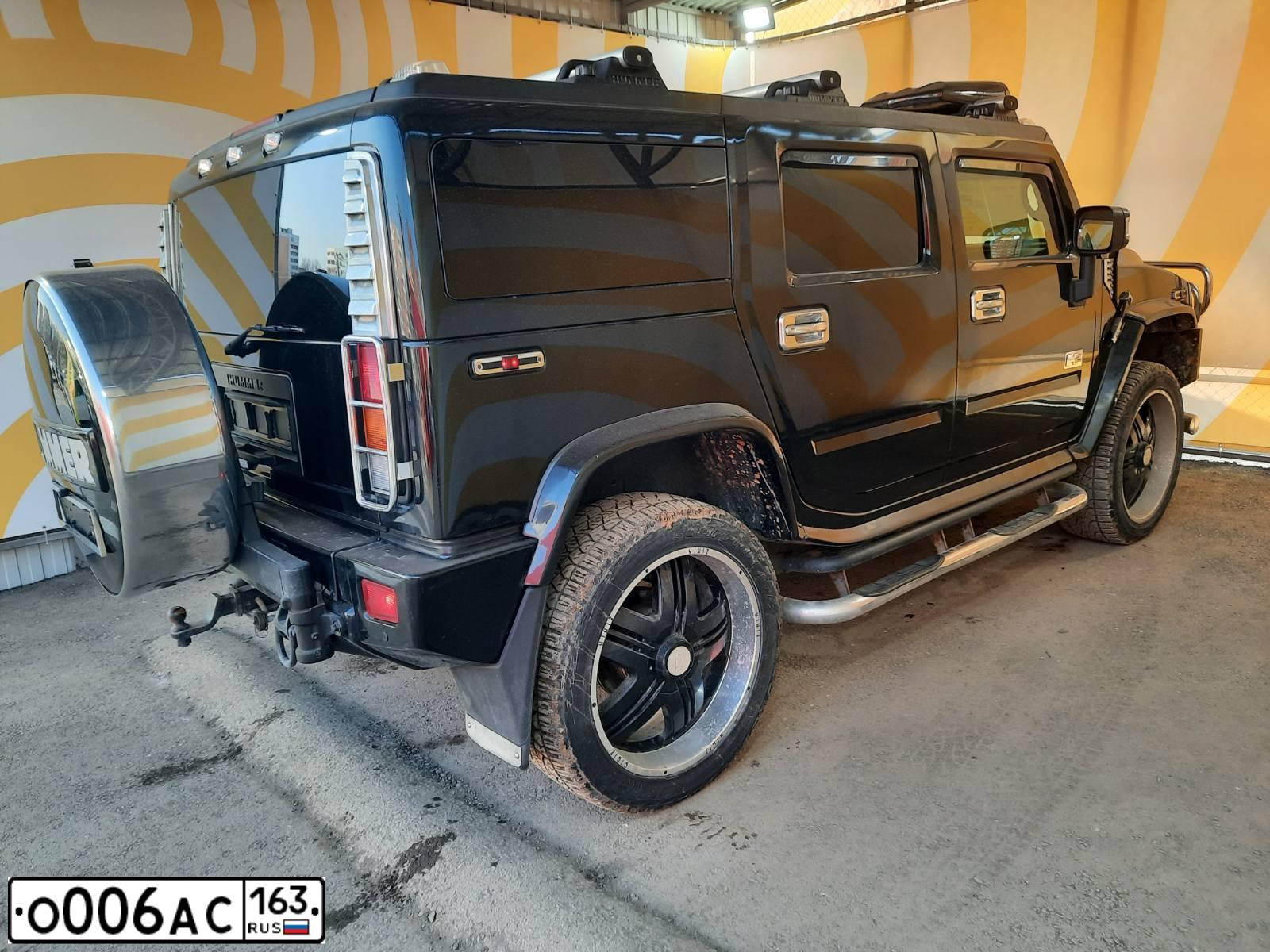 Фото автомобиля HUMMER H2, 2006 — госномер О006АС163. Цвет: ЧЕРНЫЙ