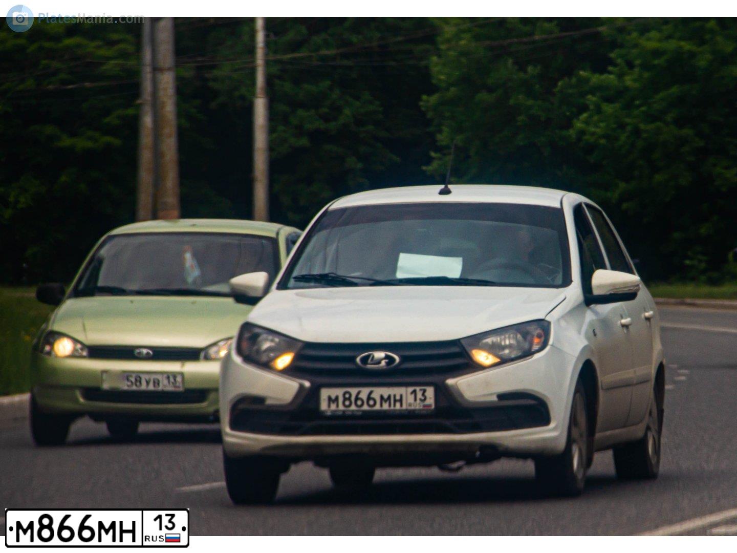 Фото автомобиля LADA 2190 GRANTA, 2020 — госномер М866МН13. Цвет: Белый