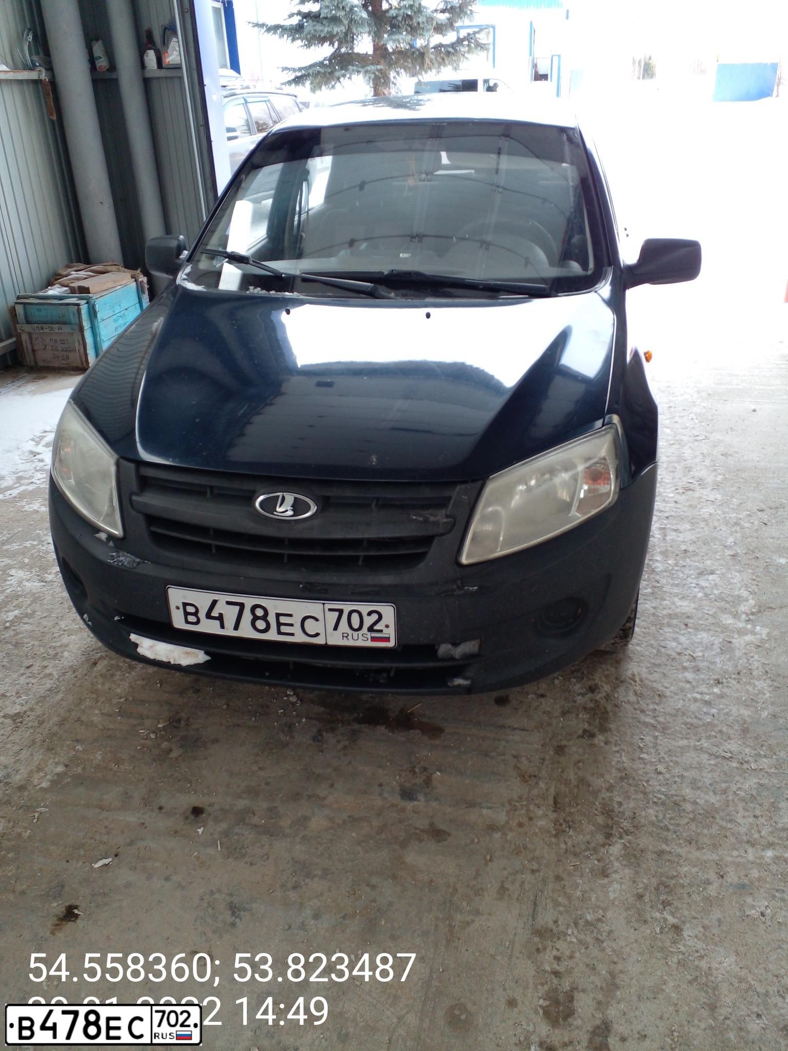 Фото автомобиля LADA 2190 GRANTA, 2012 — госномер В478ЕС702. Цвет: Серо-Синий