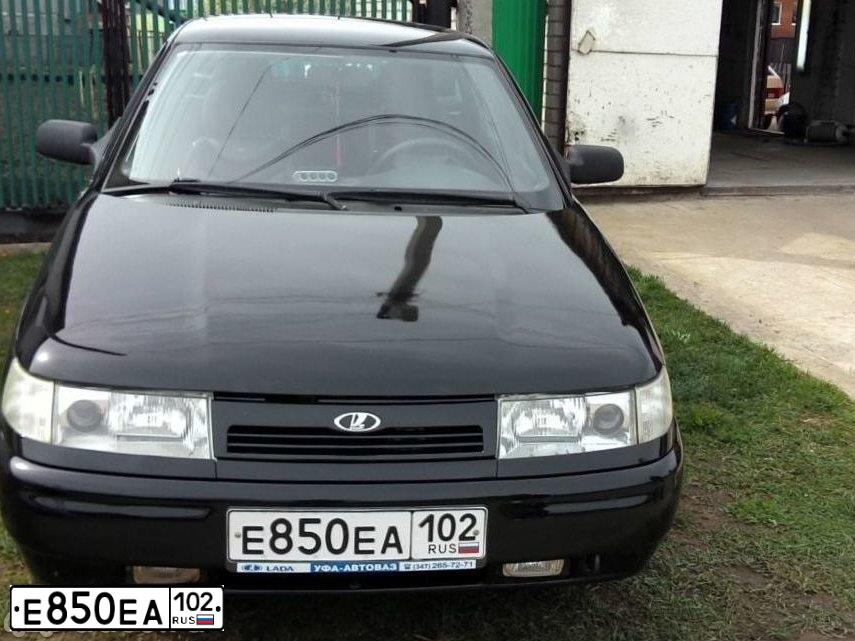 Фото автомобиля LADA 2112 LADA, 2007 — госномер Е850ЕА102. Цвет: Сине-Черный