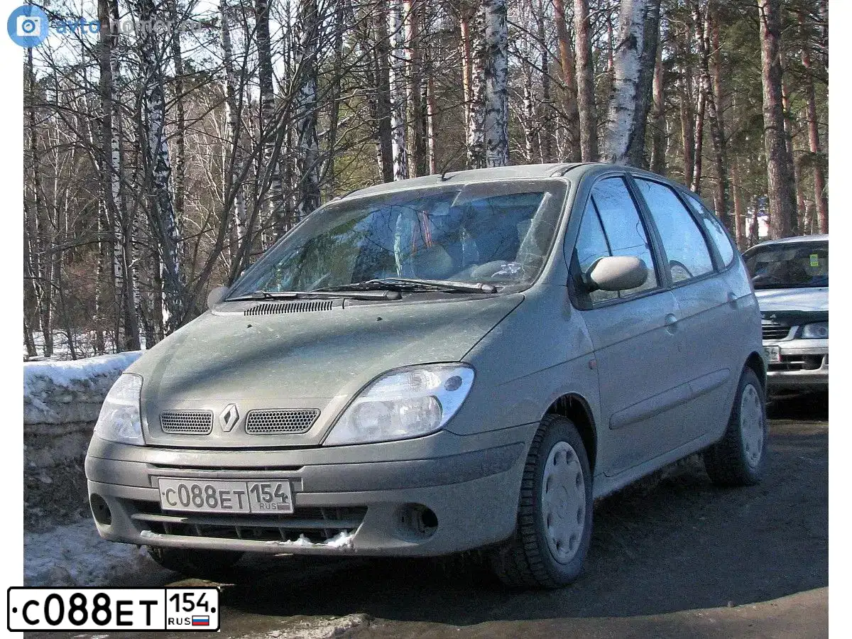 Фото автомобиля RENAULT MEGANE /GRAND/ SCENIC, 2002 — госномер С088ЕТ154. Цвет: ЗЕЛЕНЫЙ СЕРО ЗЕЛЕНЫЙ