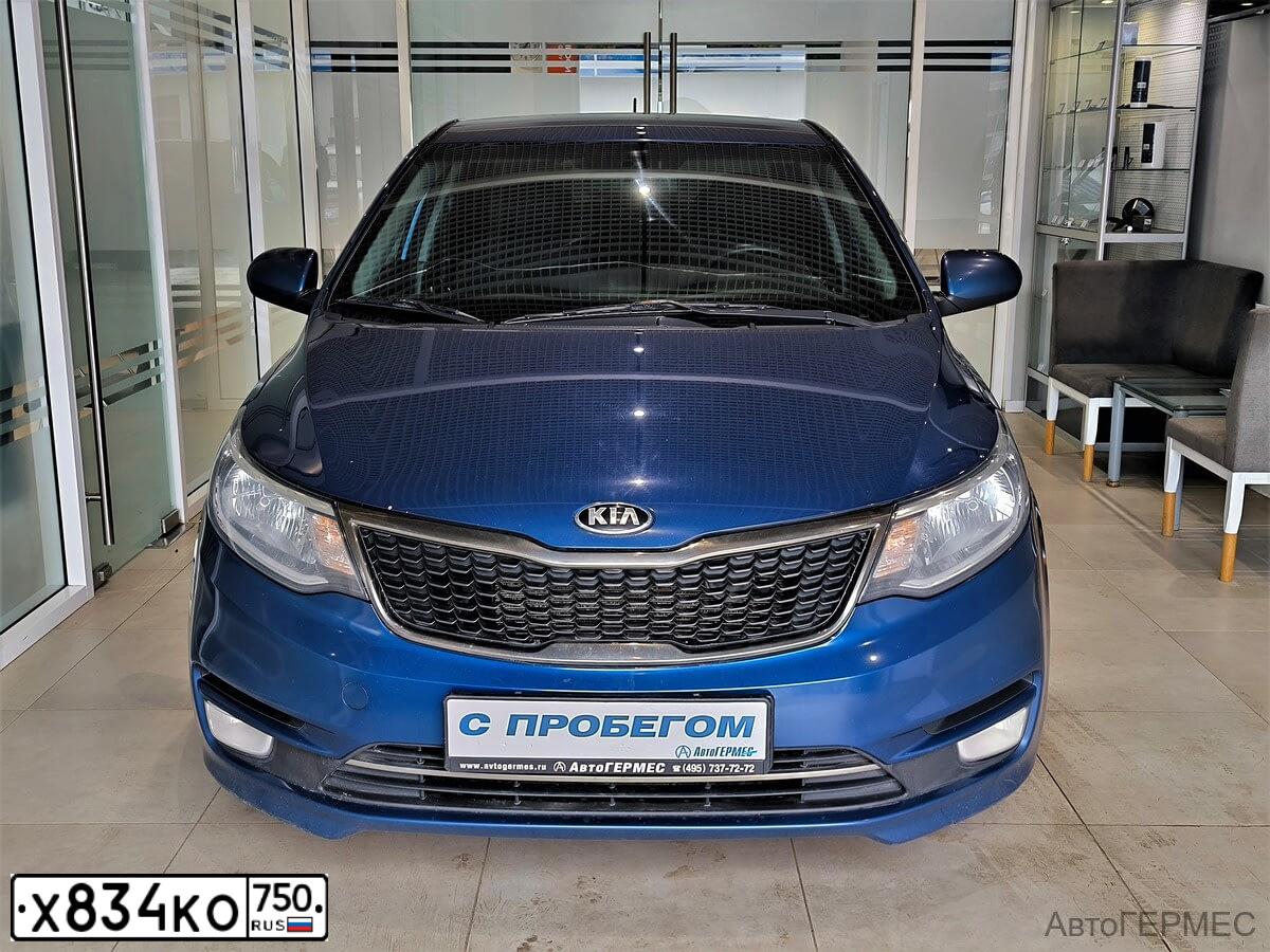 Фото автомобиля KIA RIO, 2016 — госномер В752АУ550. Цвет: синий